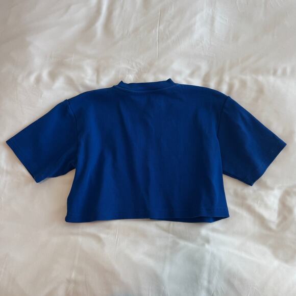 Off-White Off Stamp Blue Ribbed Crop T-Shirt Size S - Picture 8 of 9